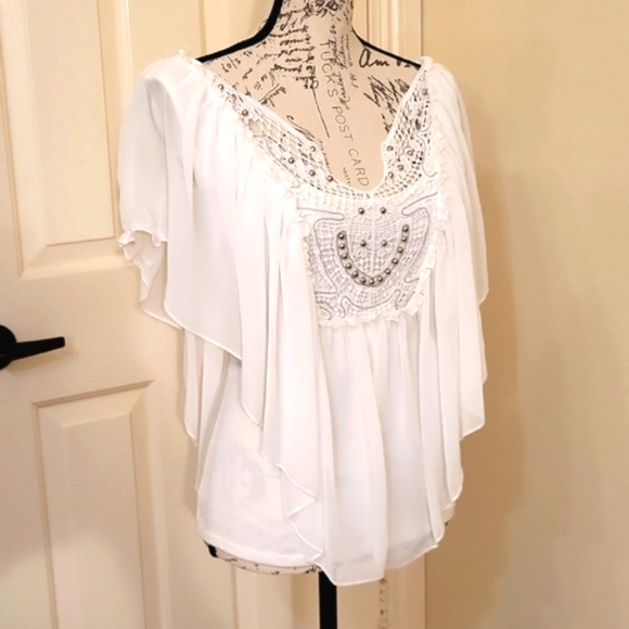 Moa Moa Embroided Bodice Blouse - Picture 2 of 14